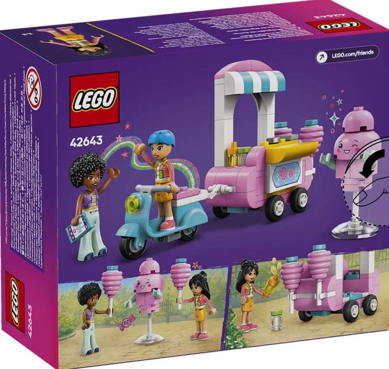 LEGO-Friends Suikerspinkraam en scooter-42643