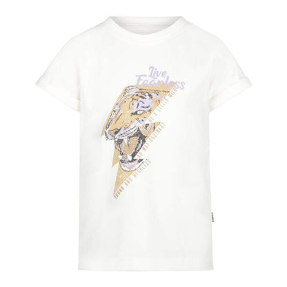 No Way Monday-Meisjes T-shirts ss- gebroken wit