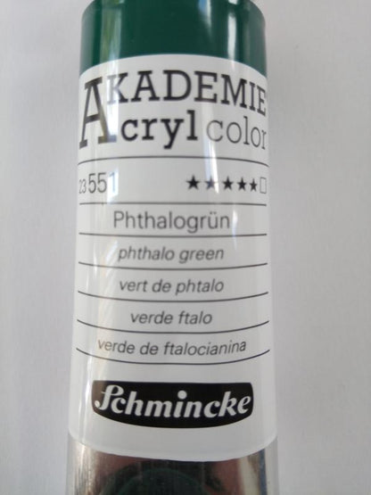 Acryl color-phthalo green (551), transparent, extr. fade resistant, 60ml-Schmincke AKADEMIE