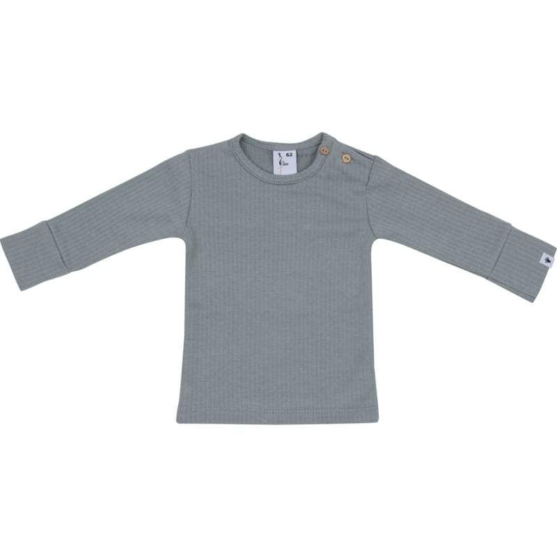 Klein Baby-T-Shirt lange mouw Rib-Stone Green