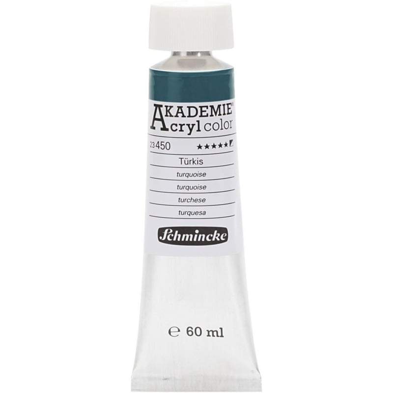 Acryl color-turquoise (450), semi-opaque, extr. fade resistant, 60ml-Schmincke AKADEMIE