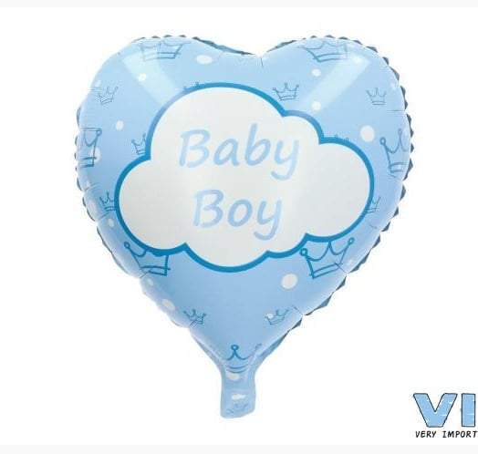 VIB-Folie Ballon Hart 45cm 'Baby Boy' -Licht blauw