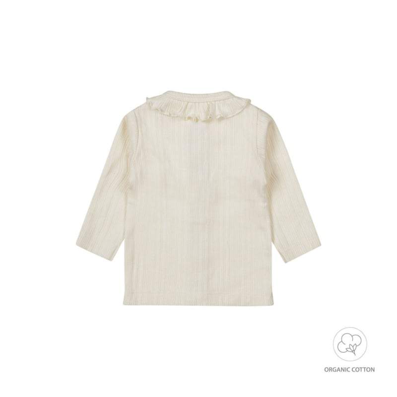 Dirkje-Baby meisjes blouse ls organic cotton-Gebroken wit