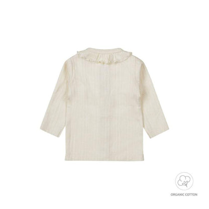 Dirkje-Baby meisjes blouse ls organic cotton-Gebroken wit