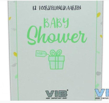 VIB-Box met 12 VIB® Baby shower 'Voorspelling' Cards (Invulbaar & Bewaarbaar)