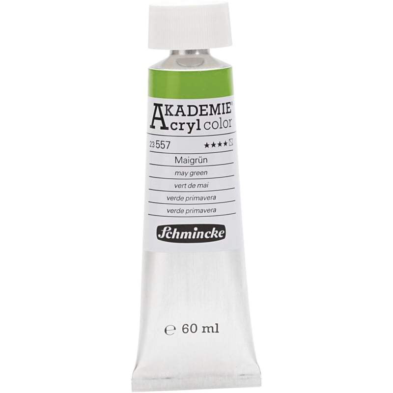 Acryl color-May green (557), semie transparent, good fade resitant, 60 ml-Schmincke AKADEMIE