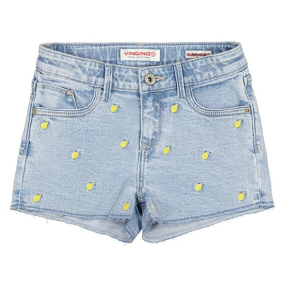 Vingino -Meisjes broek kort Dafina Lemon-Licht blauw