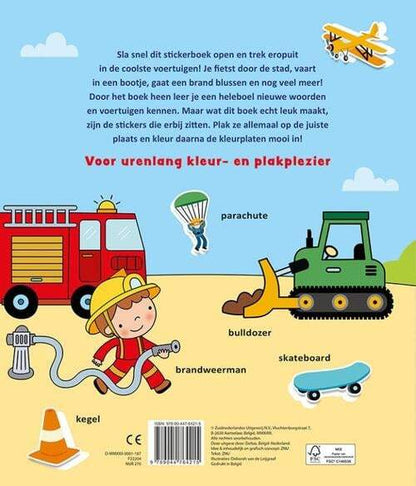 Deltas- Kleur-en stickerboek met woordjes- Allemaal voertuigen (3-5 j.)- Multi Colour