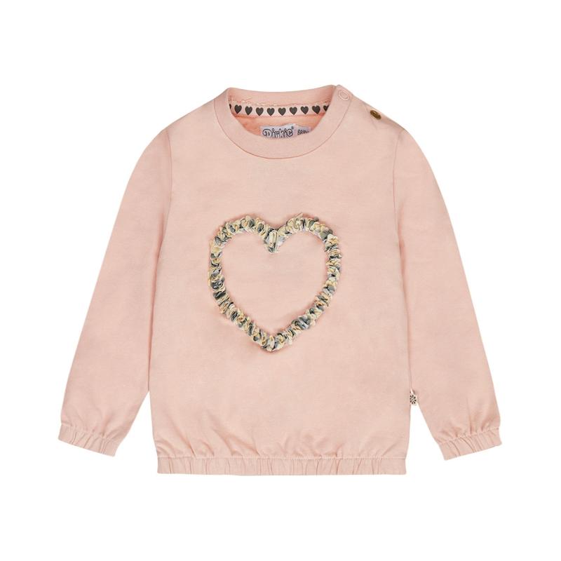 Dirkje-Meisjes sweater met ronde hals -Blushed pink