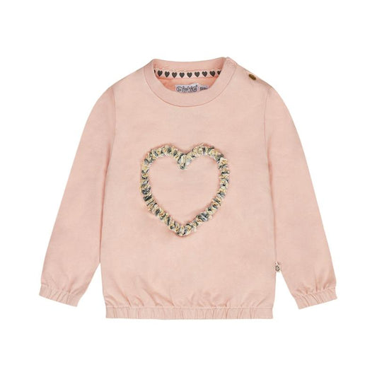 Dirkje-Meisjes sweater met ronde hals -Blushed pink