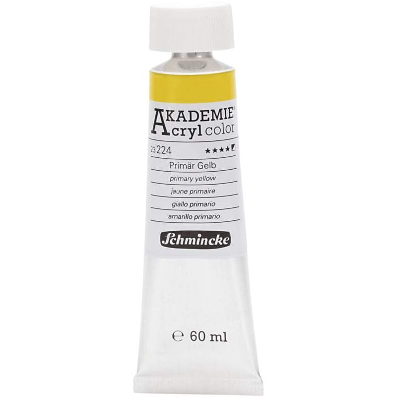 Acryl color-primary yellow (224)-semi-opaque, good fade resistant, 60ml-Schmincke AKADEMIE